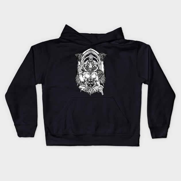 Baphomet Goat Devil Elphis Levi As above so Below 666 Kids Hoodie by Esoteric Origins